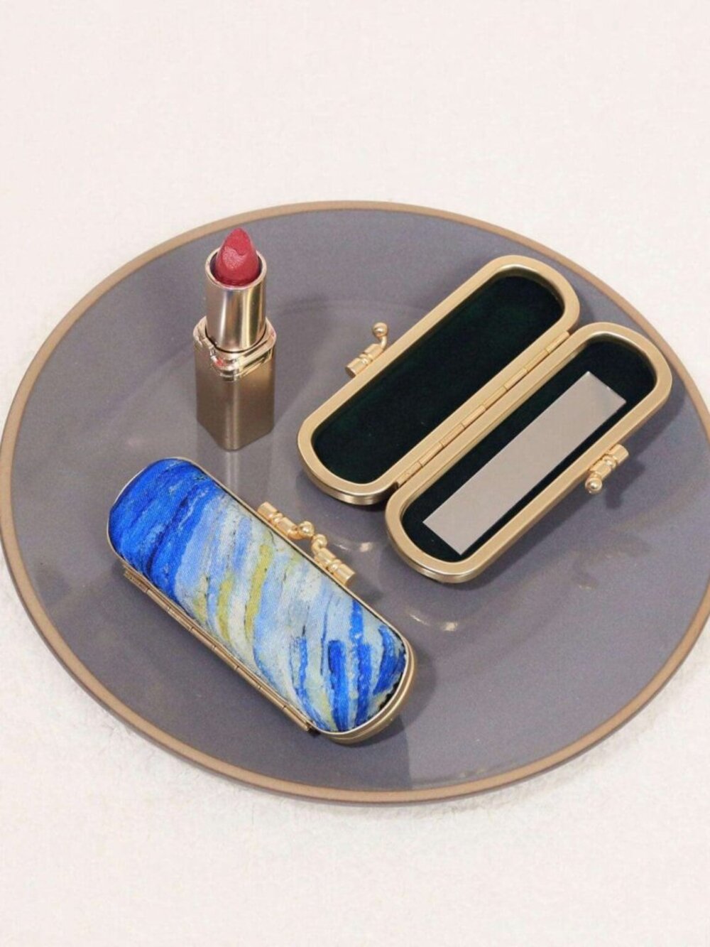 Van Gogh Inspired Print Lipstick Case w/ Mirror | The Starry Night